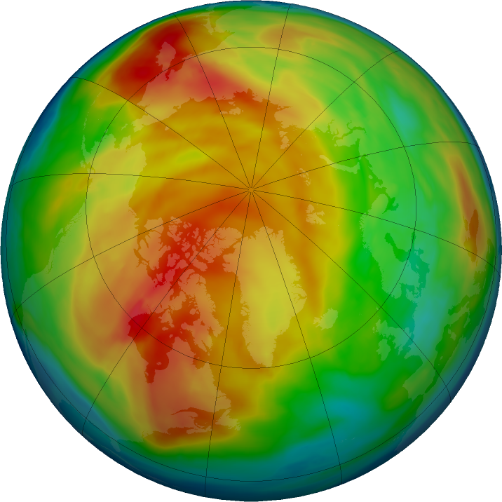 Arctic ozone map for 20 January 2021
